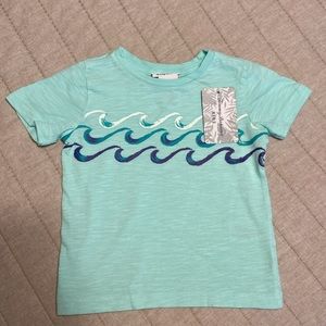 NWT Tommy Bahama Short Sleeve Shirt - Teal with Multicolored Waves - 12M